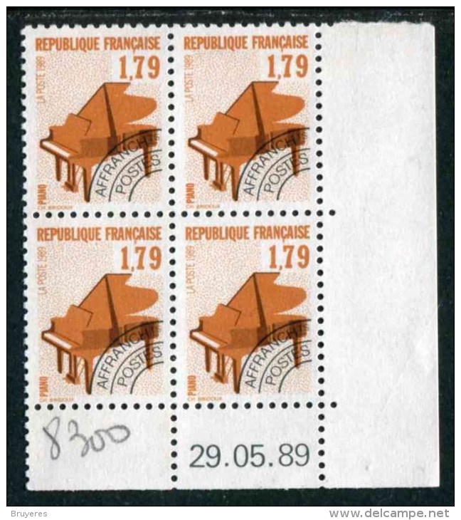 Bloc De 4 Timbres** De 1989  "1,79 - Instruments De Musique (1)"  Avec Date  29.05.89 - Precancels