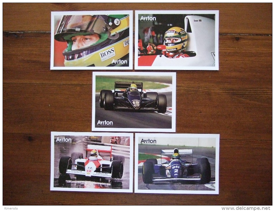 Ayrton SENNA F1 Driver "unforgettable" Lot De 5 Cartes Postales - Grand Prix / F1