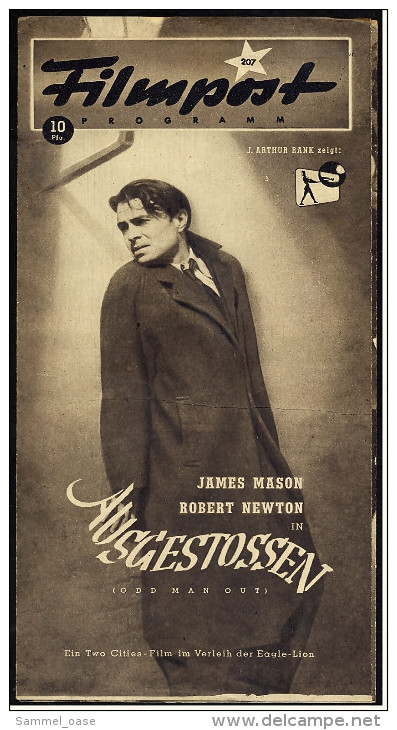 "Filmpost" "Ausgestossen" Mit James Mason , Robert Newton  -  Filmprogramm Nr. 207 Von Ca. 1948 - Sonstige & Ohne Zuordnung