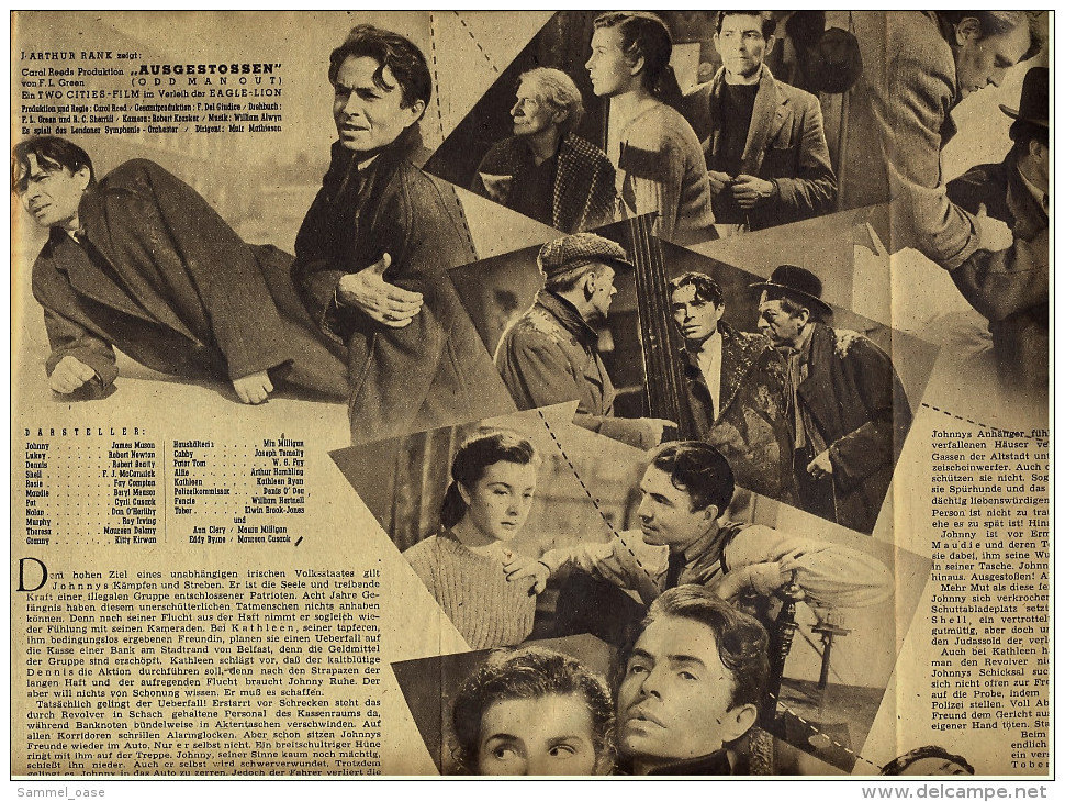 "Filmpost" "Ausgestossen" Mit James Mason , Robert Newton  -  Filmprogramm Nr. 207 Von Ca. 1948 - Andere & Zonder Classificatie