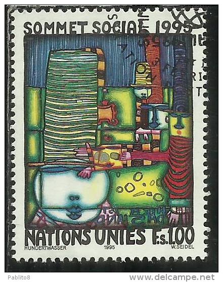 UNITED NATIONS GENEVE GINEVRA SVIZZERA ONU - UN - UNO 1995 SOCIAL SUMMIT SOMMET USED USATO OBLITERE´ - Used Stamps