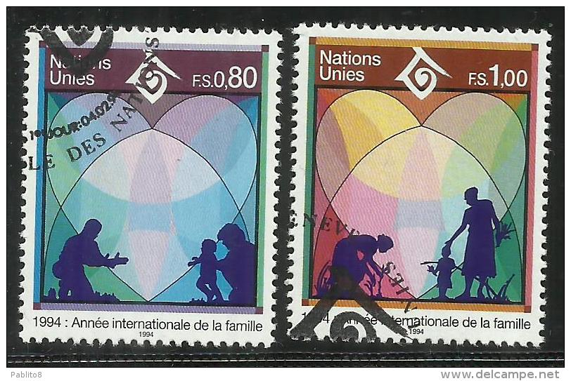 UNITED NATIONS GENEVE GINEVRA SVIZZERA ONU - UN - UNO 1994 YEAR OF FAMILY ANNEE DE LA FAMILLE ANNO FAMIGLIA USATO USED - Gebraucht