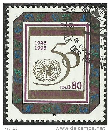 UNITED NATIONS GENEVE GINEVRA SVIZZERA ONU - UN - UNO 1995 ANNIVERSAIRE 50TH ANNIVERSARY USATO USED OBLITERE´ - Oblitérés