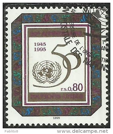 UNITED NATIONS GENEVE GINEVRA SVIZZERA ONU - UN - UNO 1995 ANNIVERSAIRE 50TH ANNIVERSARY USATO USED OBLITERE´ - Oblitérés