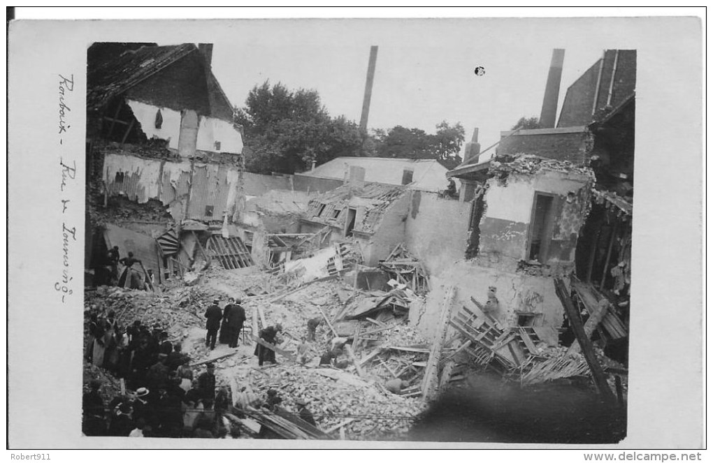 ROUBAIX : Guerre De 1914-1918 - Rare CPA Photo Non Utilisée - Rue De Tourcoing - Roubaix