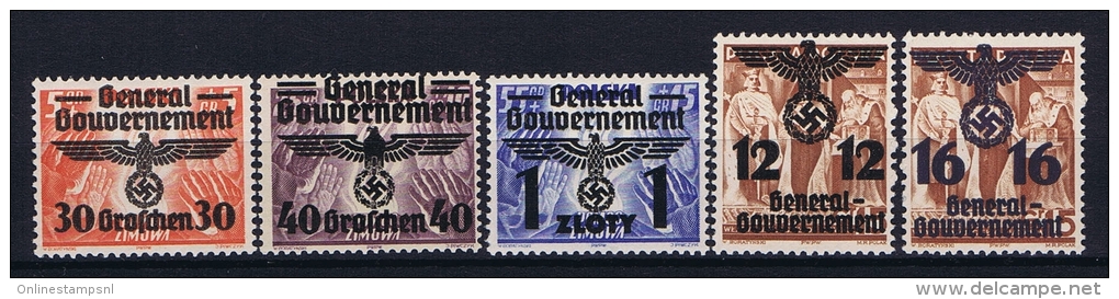Deutsche Reich: Generalgouvernement Mi 30 - 34 MNH/** - Besetzungen 1938-45