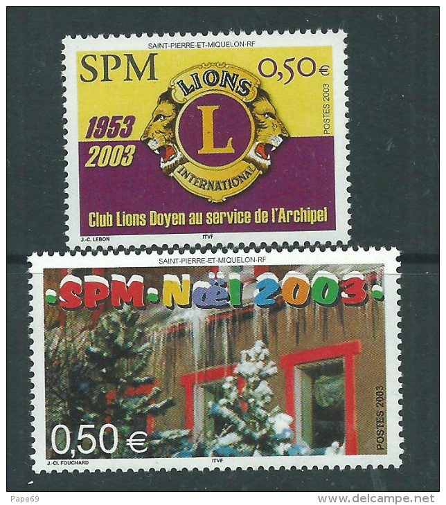 St Pierre Et Miquelon N° 808 / 09  XX Lions Club Et Noël, Les 2 Valeurs Sans Charnière,TB - Used Stamps