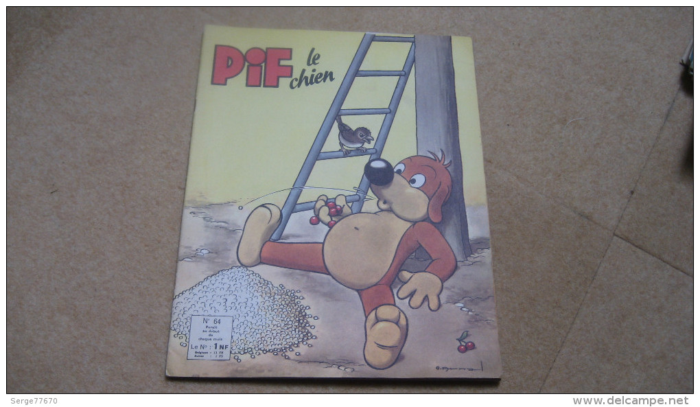 Les Aventures De Pif Le Chien N° 64 De Juin 1963 Humanité Arnal Vaillant Gadget Placid Muzo Arthur - Pif - Autres