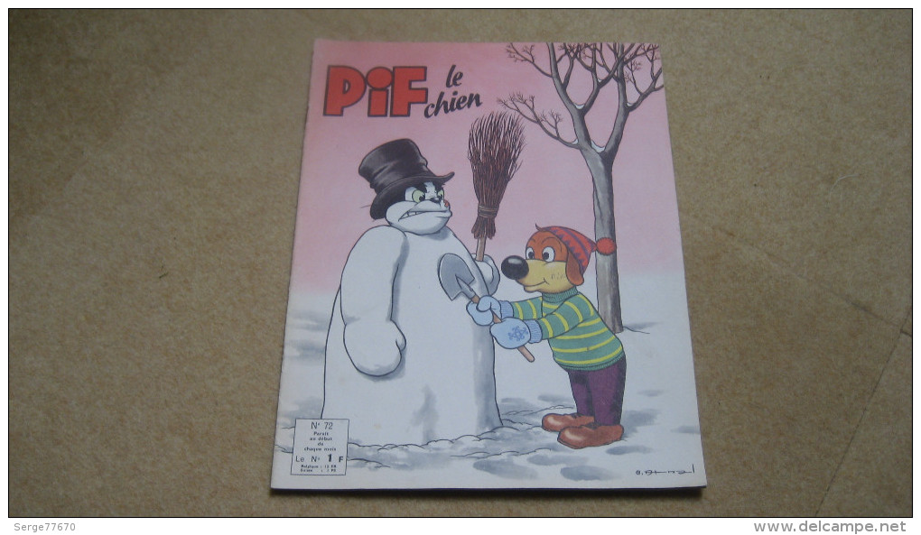 Les Aventures De Pif Le Chien N° 72 De Février 1964 Humanité Arnal Vaillant Gadget Placid Muzo Arthur - Pif - Autres