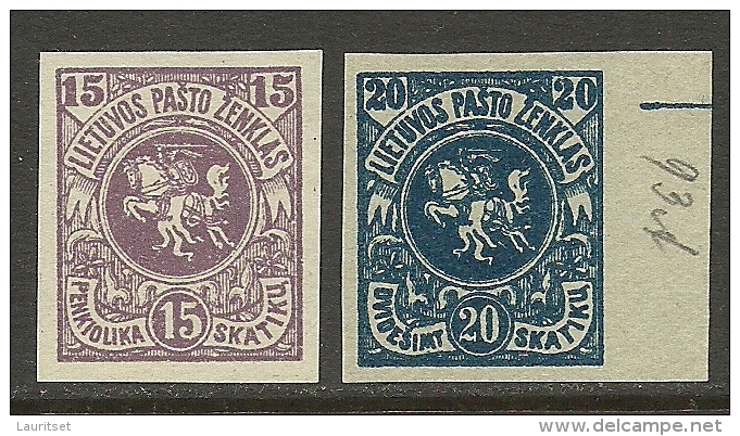 LITAUEN Lithuania 1919 Michel 61 - 62 B ? Probedrucke ? - Lithuania