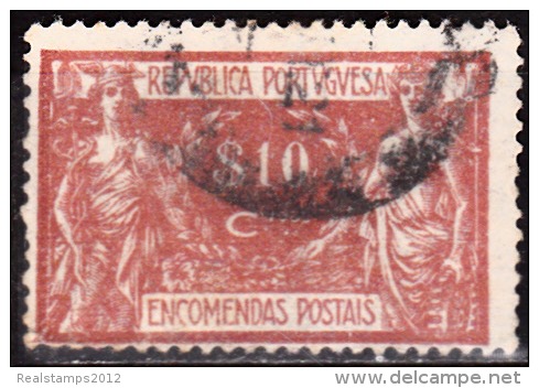 PORTUGAL (ENCOMENDAS POSTAIS) - 1920-1922,   Comércio E Indústria.  Pap. Acet.  $10   (o)   MUNDIFIL  Nº 4 - Usati