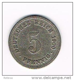 ¨ DEUTSCHES REICH  5 PFENNIG 1900 A - 5 Pfennig