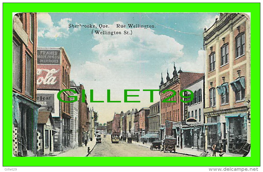 SHERBROOKE, QUÉBEC - RUE WELLINGTON - ANIMÉE - PUB. BY INTERNATIONAL POST CARD CO - - Sherbrooke