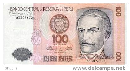 Peru 100 Intis 1987 Pick 133 UNC - Perù