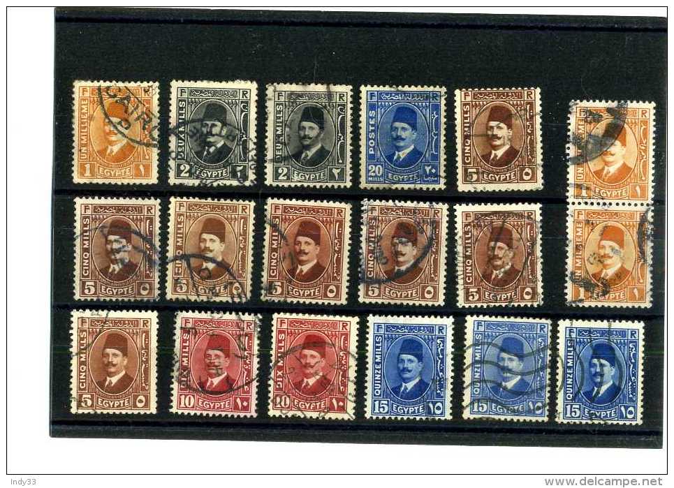 - EGYPTE 1922/39  . TIMBRES DE 1927/32 OBLITERES . - Gebruikt