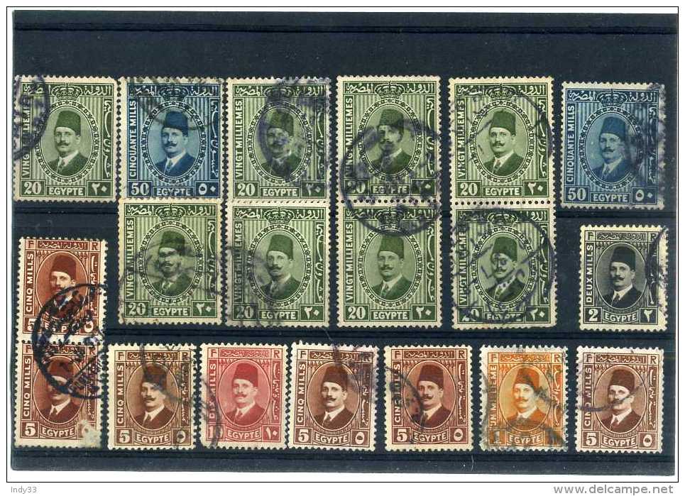 - EGYPTE 1922/39  . TIMBRES DE 1927/32 OBLITERES . - Usados