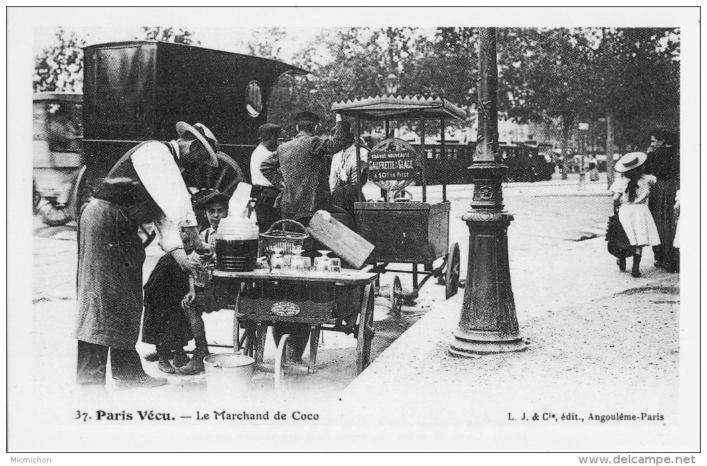 CP Paris Vécu Le Marchand De Coco - Petits Métiers à Paris