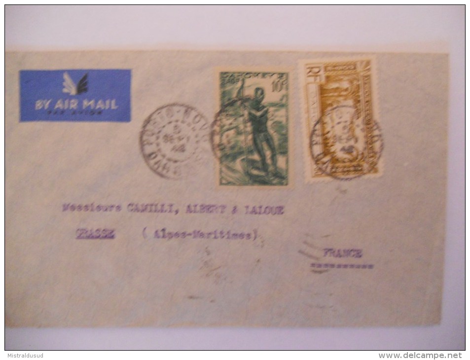 Dahomet Lettre De Porto Novo 1940 Pour Grasse - Briefe U. Dokumente