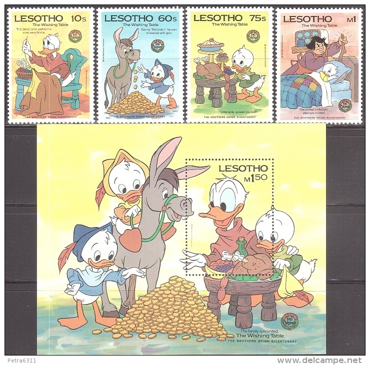 Walt Disney  MiNr. 551 - 555 (Block 29) Lesotho  MNH / ** / POSTFRISCH - Disney