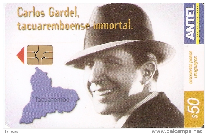 Nº 288 TARJETA DE URUGUAY DE CARLOS GARDEL - Uruguay