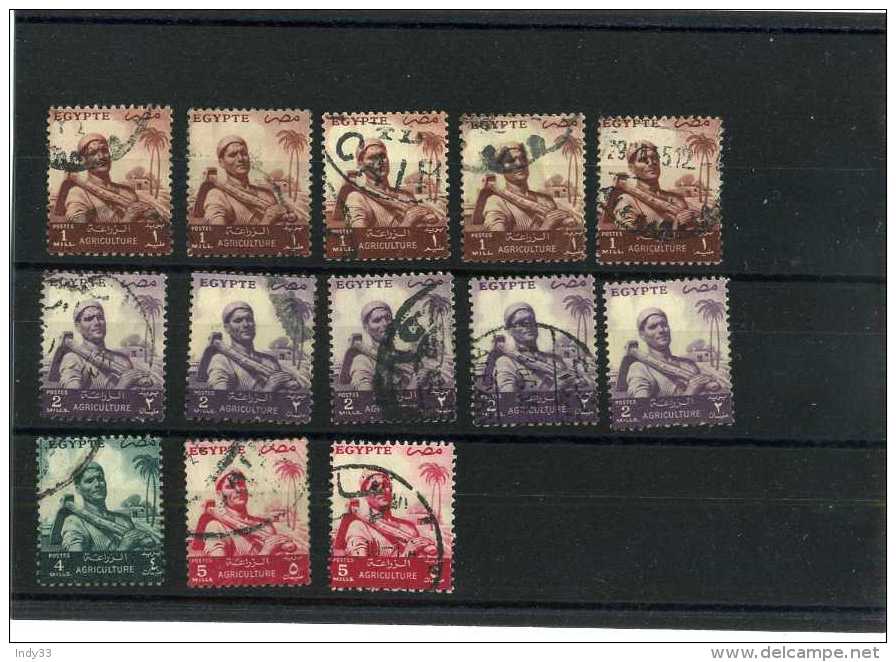 - EGYPTE 1953/59 . ENSEMBLE DE TIMBRES DE 1954/55 OBLITERES . - Used Stamps