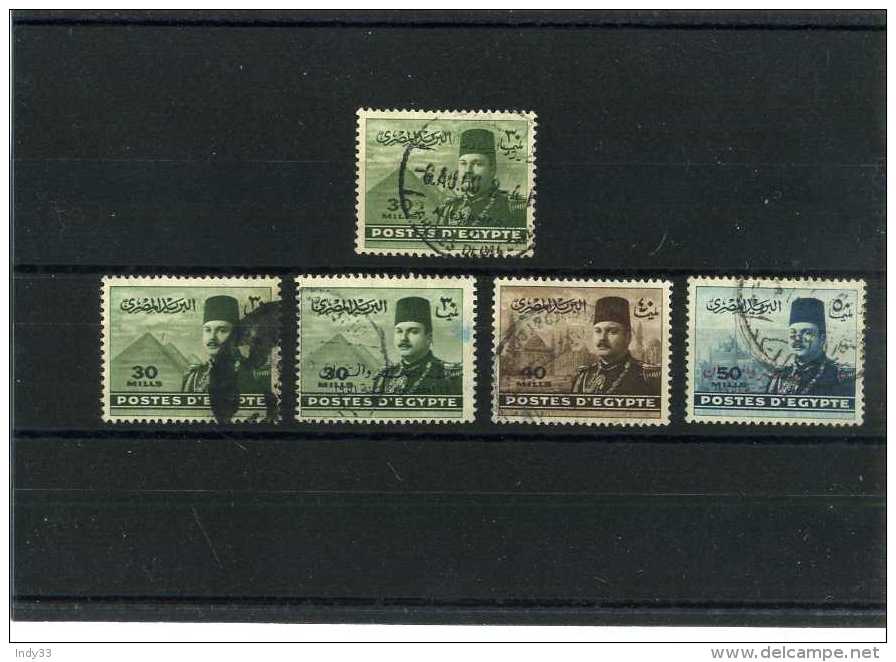 - EGYPTE 1940/53 . ENSEMBLE DE TIMBRES DE 1947/48  OBLITERES . - Gebruikt