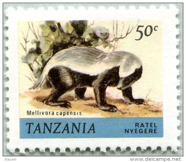 Yvert N° 166 - Timbre De Tanzanie (MNH) - Ratel Nyegere - Mellivora Capensis (JS) - Tansania (1964-...)