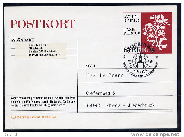 SWEDEN 1981 Papercut Postal Stationery Card Used.   Michel P105 - Postwaardestukken