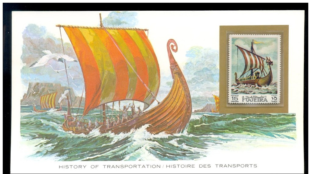 FUJEIRA HISTORY OF TRANSPORTATION * VIKING LONGBOAT BOAT * MNH - Fudschaira