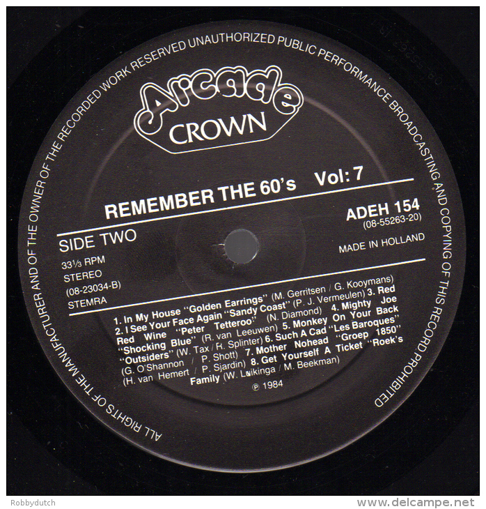 * 2LP *  REMEMBER THE 60'S Vol.7 - Q65 / Outsiders / Cuby / Shocking Blue A.o. (DutchBeat 1984 EX!!!) - Compilaties