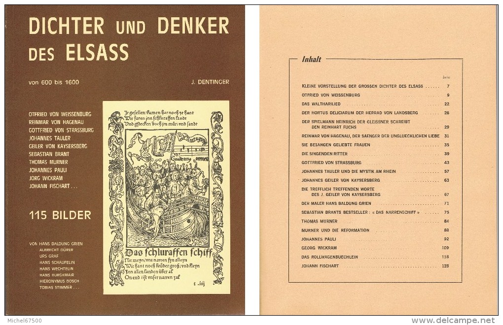 ALSATIQUE : DENTINGER Jean - Dichter Und Denker Des Elsass Von 600 Bis 1600 - Autres & Non Classés