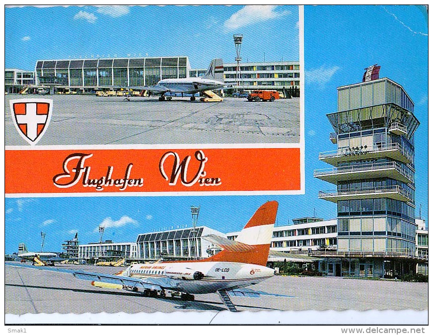 AK AERODROME AIRPORT  FLUGHAFEN WIEN - SCHWECHAT  ALTE POSTKARTE 1971 - Aerodrome