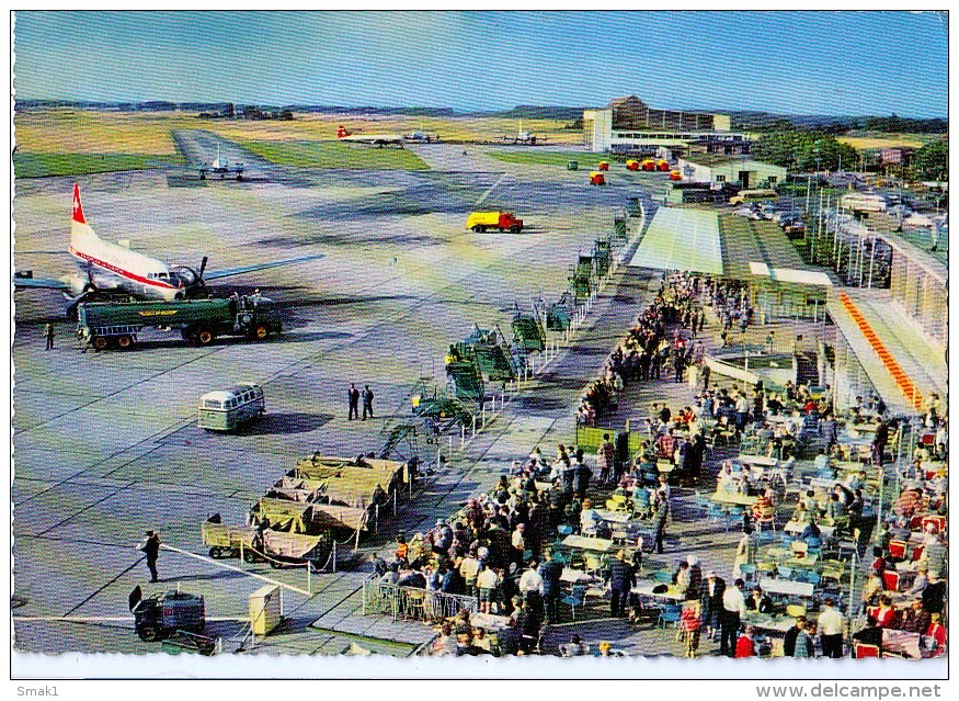 AK AERODROME AIRPORT  FLUGHAFEN DÜSSELDORF ALTE POSTKARTEN 1962 - Aerodrome