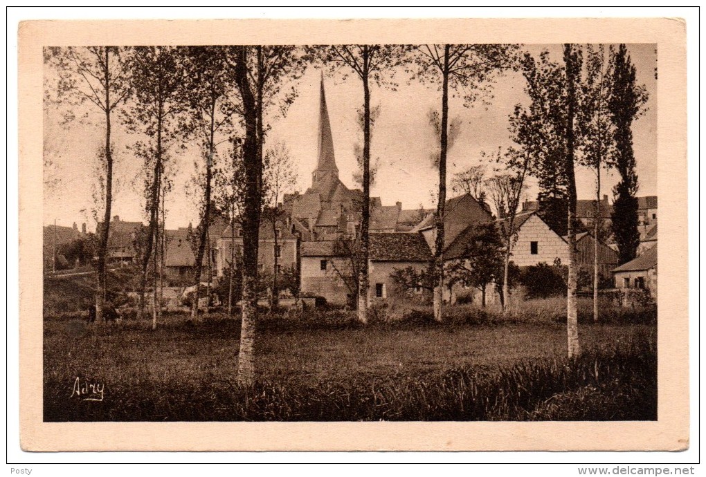 CPA - VIEIL-BAUGE - LE VILLAGE - L'EGLISE - Sépia - Ann 40 - - Autres & Non Classés