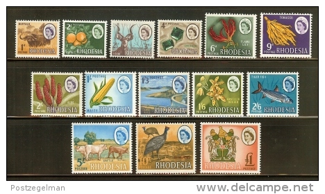 RHODESIA, 1966, Mint  Hinged Stamp(s) Definitives MI Nrs. 24-37, #178 - Rhodesia (1964-1980)