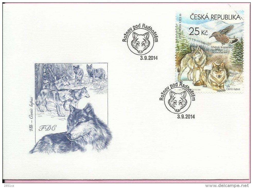 Canis Lupus, 3.9.2014., Czech Republic, FDC - FDC