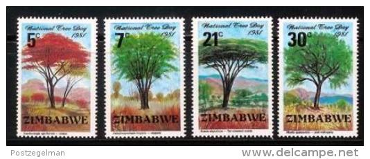 ZIMBABWE, 1981, Mint Never Hinged Stamp(s) Trees, MI Nr(s). 255-258, #5075 - Zimbabwe (1980-...)