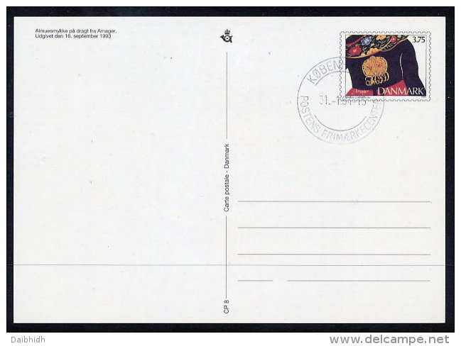 DENMARK 1993 Costume Silver Decorations Postal Stationery Card, Cancelled.  Nr. CP8 - Enteros Postales