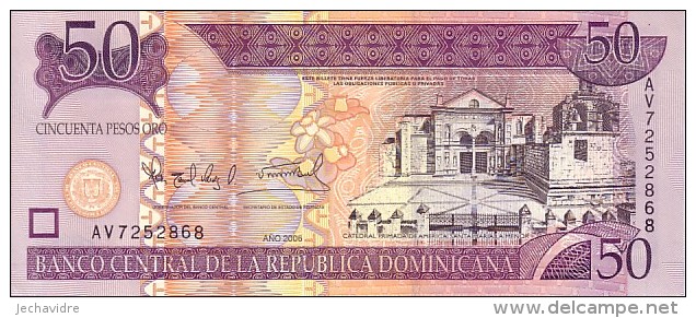 Rque DOMINICAINE    50 Pesos Oro   Emission De 2006    Pick 176        ***** BILLET  NEUF ***** - Dominicaine