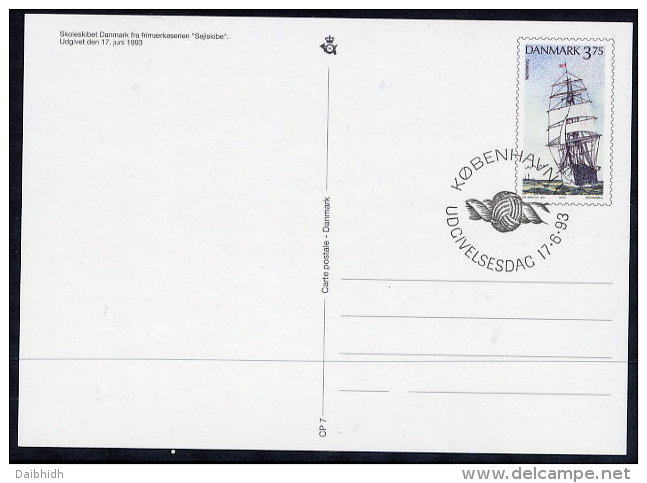 DENMARK 1993 Sailing Ships Postal Stationery Card, Cancelled.  Nr. CP7 - Postal Stationery