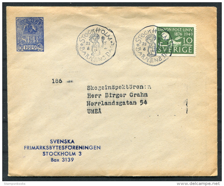 Sweden Stockholm Barnens Dag Childrens Day Cover - Briefe U. Dokumente