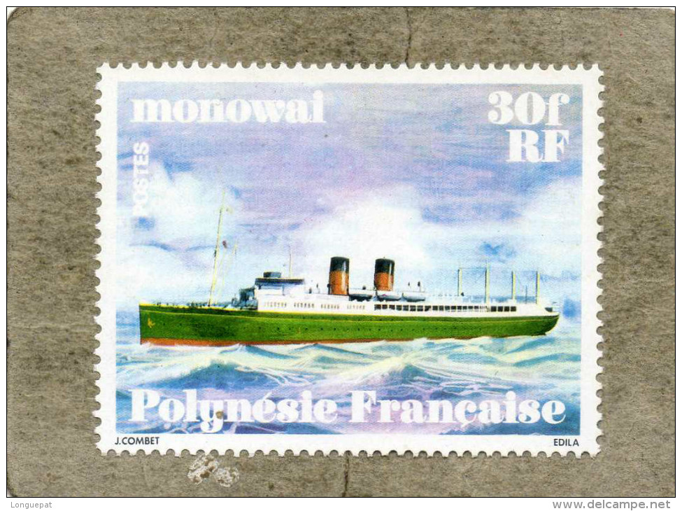 POLYNESIE Française :Navires En Polynésie : "Monowai" - Bateaux - Transport - - Ungebraucht