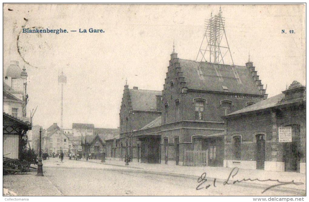 Blankenberge 5 CPA Schip Neptunus '03    Vissers '01    Visserstr  '01   Station  Casino '08 - Blankenberge