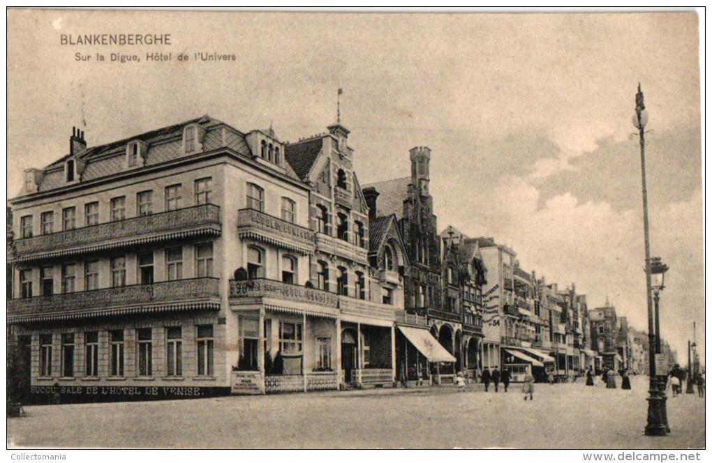 Blankenberge  6 CPA  Gr Hotel  Hotel Azaert '27 Oude Kerk Hôtel De 'l Univers School Au Chaval Blanc - Blankenberge