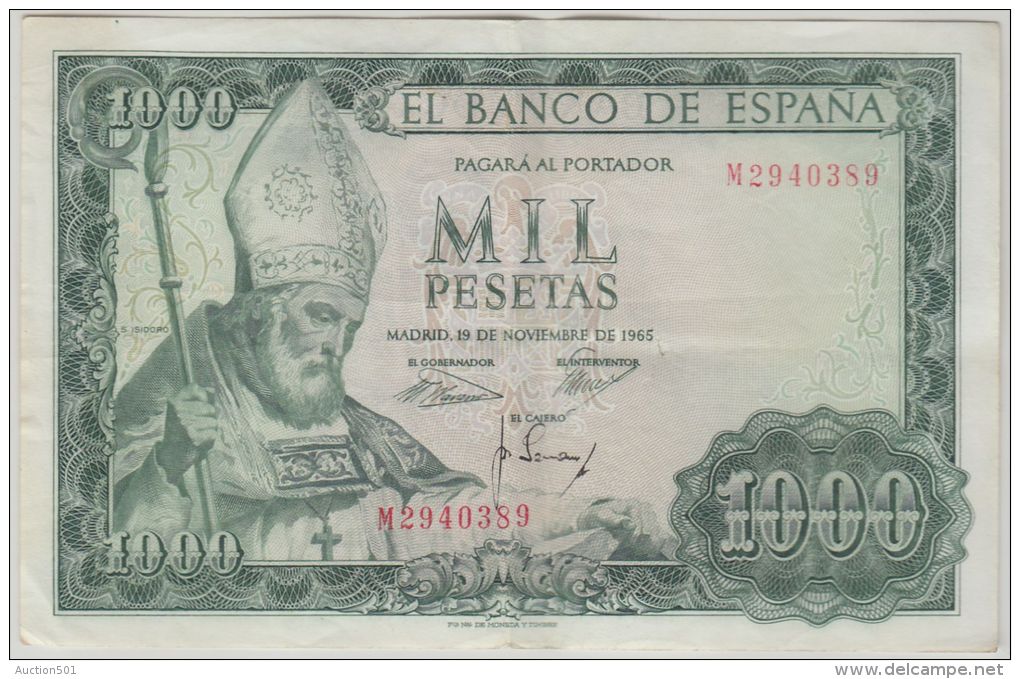 B00363 1000 Ptas 19 Nov 1965, M2940389,  VF, Pick 151 - 1000 Pesetas