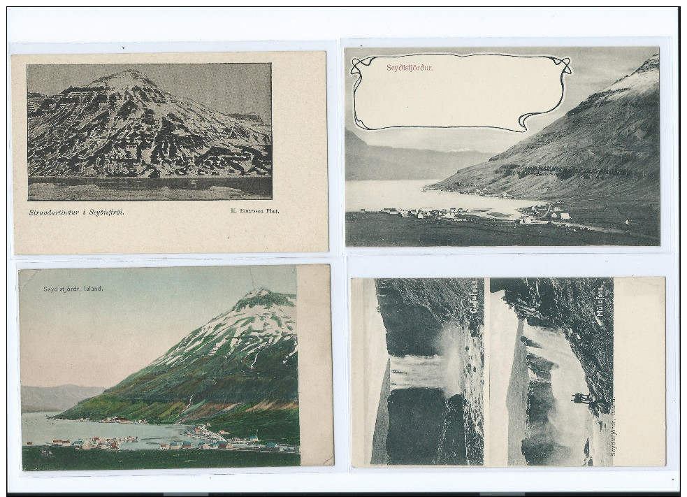 4 CARTES ISLANDE SEYDISFJORDUR SEYDISFIRDI SEYDISFJORDR 2 Scans (R2 FREE SHIPPING REGISTERED) - Islande