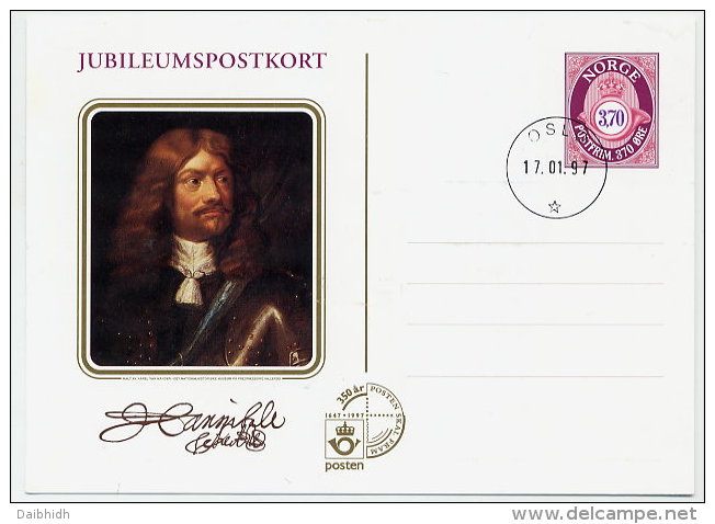 NORWAY 1997 350th Anniversary Of Post Postal Stationery Card, Cancelled.  Michel P196 - Postal Stationery