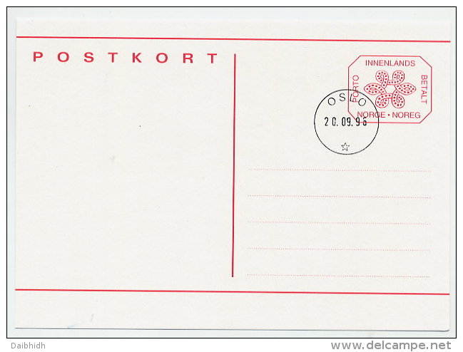 NORWAY 1996 (3.50 Kr) Postal Stationery Card, Cancelled.  Michel P195 - Interi Postali