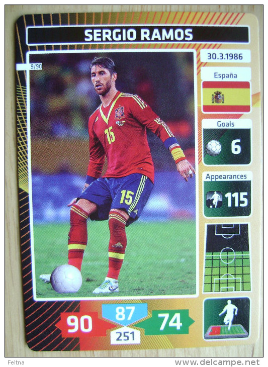 2014 PANINI CARD (NOT STICKER) FIFA SOCCER WORLD CUP SERGIO RAMOS SPAIN ESPANA - Andere & Zonder Classificatie