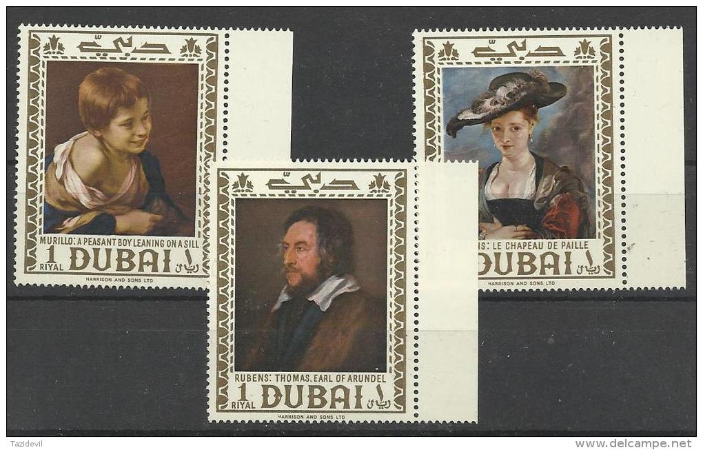 DUBAI - 1967 Paintings - Set, Miniature Sheets  Of 6 Each Plus The Scare Souvenir Sheet. (Cat 60 Euro++) - Dubai